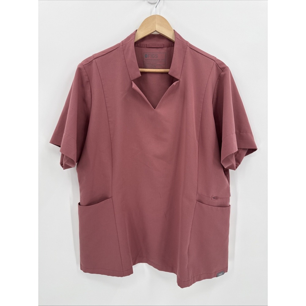 FIGS Womens Technical Collection Mauve Short Sleeve V Neck Top XXL Medical